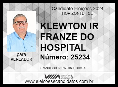 Candidato KLEWTON IR FRANZE DO HOSPITAL 2024 - HORIZONTE - Eleições