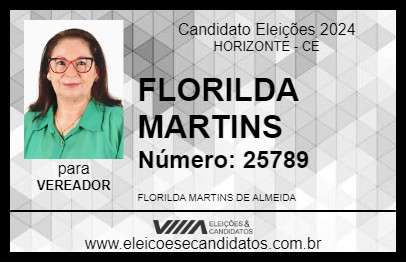 Candidato FLORILDA MARTINS 2024 - HORIZONTE - Eleições