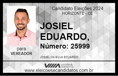 Candidato JOSIEL EDUARDO, 2024 - HORIZONTE - Eleições