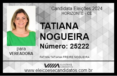 Candidato TATIANA NOGUEIRA 2024 - HORIZONTE - Eleições