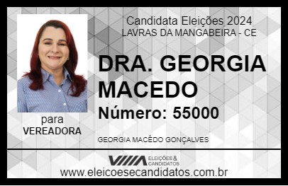 Candidato DRA. GEORGIA MACEDO 2024 - LAVRAS DA MANGABEIRA - Eleições