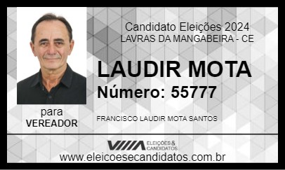 Candidato LAUDIR MOTA 2024 - LAVRAS DA MANGABEIRA - Eleições