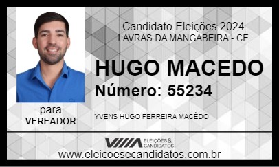 Candidato HUGO MACEDO 2024 - LAVRAS DA MANGABEIRA - Eleições