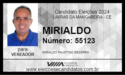 Candidato MIRIALDO 2024 - LAVRAS DA MANGABEIRA - Eleições