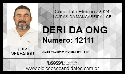 Candidato DERI DA ONG 2024 - LAVRAS DA MANGABEIRA - Eleições