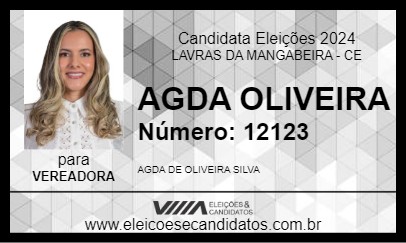 Candidato AGDA OLIVEIRA 2024 - LAVRAS DA MANGABEIRA - Eleições