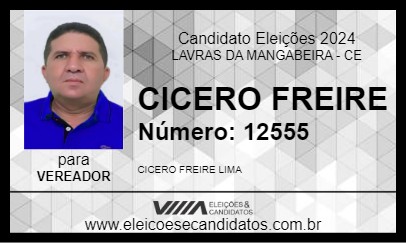 Candidato CICERO FREIRE 2024 - LAVRAS DA MANGABEIRA - Eleições