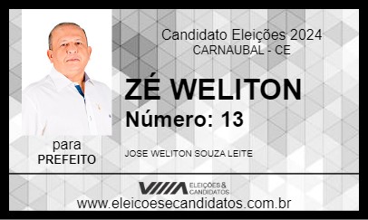 Candidato ZÉ WELITON 2024 - CARNAUBAL - Eleições