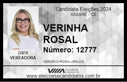 Candidato VERINHA ROSAL 2024 - ASSARÉ - Eleições