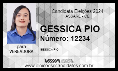 Candidato GESSICA PIO 2024 - ASSARÉ - Eleições