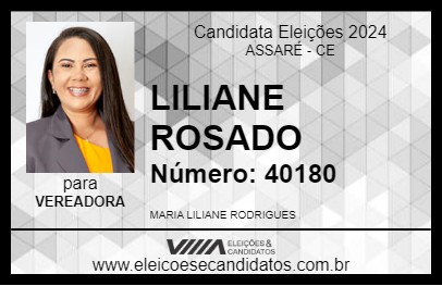 Candidato LILIANE ROSADO 2024 - ASSARÉ - Eleições