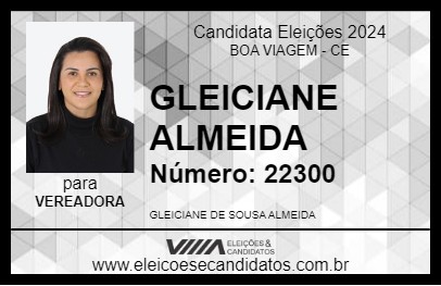 Candidato GLEICIANE  ALMEIDA 2024 - BOA VIAGEM - Eleições