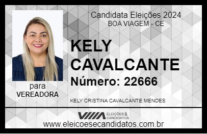 Candidato KELY  CAVALCANTE  2024 - BOA VIAGEM - Eleições