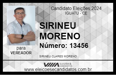 Candidato SIRINEU MORENO 2024 - IGUATU - Eleições