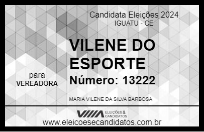 Candidato VILENE DO ESPORTE 2024 - IGUATU - Eleições