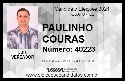 Candidato PAULINHO COURAS 2024 - IGUATU - Eleições