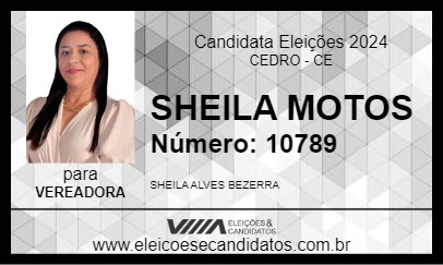 Candidato SHEILA MOTOS 2024 - CEDRO - Eleições