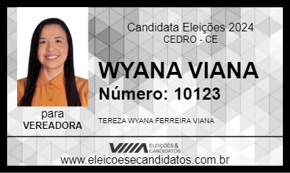 Candidato WYANA VIANA 2024 - CEDRO - Eleições