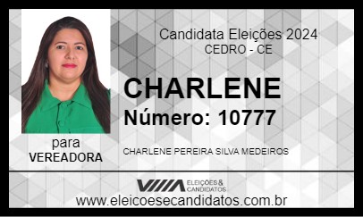 Candidato CHARLENE 2024 - CEDRO - Eleições