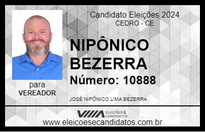 Candidato NIPÔNICO BEZERRA 2024 - CEDRO - Eleições