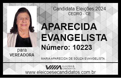 Candidato APARECIDA EVANGELISTA 2024 - CEDRO - Eleições