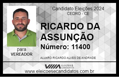 Candidato RICARDO DA ASSUNÇÃO 2024 - CEDRO - Eleições