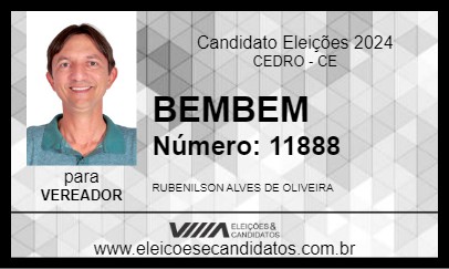 Candidato BEMBEM 2024 - CEDRO - Eleições