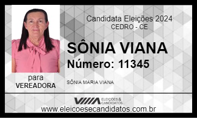 Candidato SÔNIA VIANA 2024 - CEDRO - Eleições