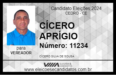 Candidato CÍCERO APRÍGIO 2024 - CEDRO - Eleições