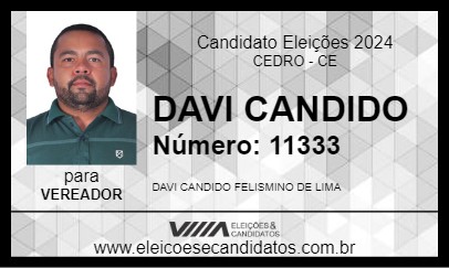 Candidato DAVI CANDIDO 2024 - CEDRO - Eleições