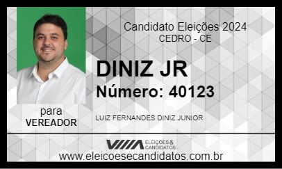 Candidato DINIZ JR 2024 - CEDRO - Eleições