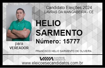 Candidato HELIO SARMENTO 2024 - LAVRAS DA MANGABEIRA - Eleições