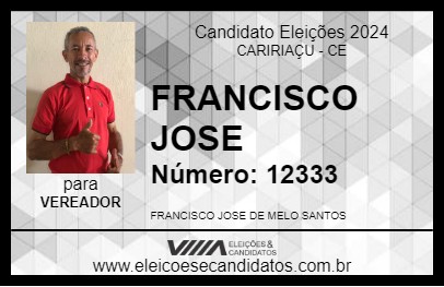 Candidato FRANCISCO JOSE 2024 - CARIRIAÇU - Eleições