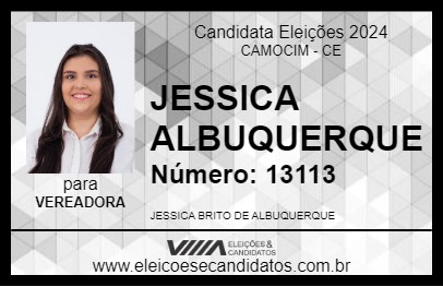 Candidato JESSICA ALBUQUERQUE 2024 - CAMOCIM - Eleições