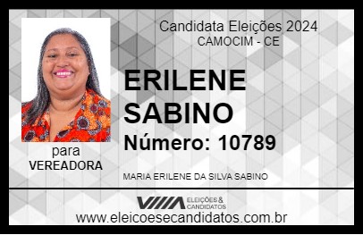 Candidato ERILENE SABINO 2024 - CAMOCIM - Eleições