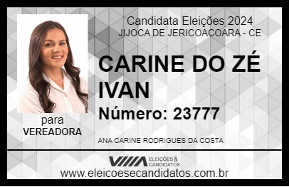 Candidato CARINE DO ZÉ IVAN 2024 - JIJOCA DE JERICOACOARA - Eleições