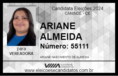 Candidato ARIANE ALMEIDA 2024 - CANINDÉ - Eleições