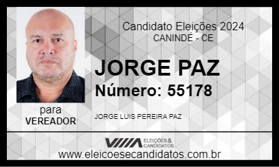 Candidato JORGE PAZ 2024 - CANINDÉ - Eleições