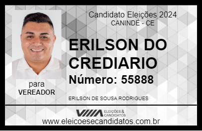 Candidato ERILSON DO CREDIARIO 2024 - CANINDÉ - Eleições