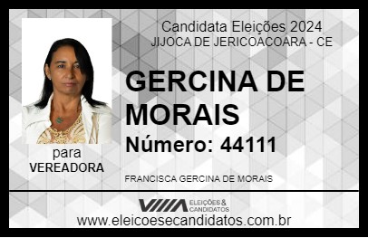 Candidato GERCINA DE MORAIS 2024 - JIJOCA DE JERICOACOARA - Eleições