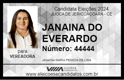 Candidato JANAINA DO EVERARDO 2024 - JIJOCA DE JERICOACOARA - Eleições