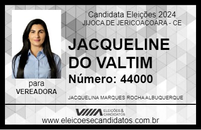 Candidato JACQUELINE DO VALTIM 2024 - JIJOCA DE JERICOACOARA - Eleições