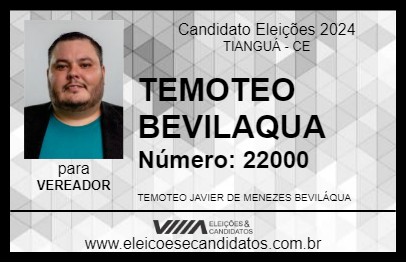 Candidato TEMOTEO BEVILAQUA 2024 - TIANGUÁ - Eleições