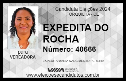 Candidato EXPEDITA DO ROCHA 2024 - FORQUILHA - Eleições