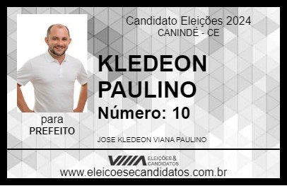 Candidato KLEDEON PAULINO 2024 - CANINDÉ - Eleições