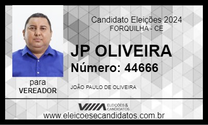 Candidato JP OLIVEIRA 2024 - FORQUILHA - Eleições