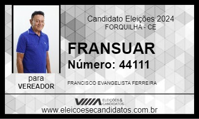 Candidato FRANSUAR 2024 - FORQUILHA - Eleições