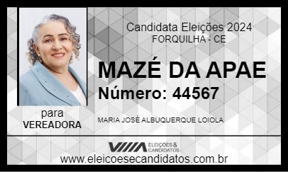 Candidato MAZÉ DA APAE 2024 - FORQUILHA - Eleições