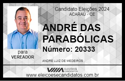 Candidato ANDRÉ DAS PARABÓLICAS 2024 - ACARAÚ - Eleições