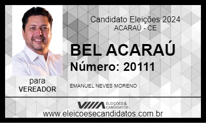 Candidato BEL ACARAÚ 2024 - ACARAÚ - Eleições